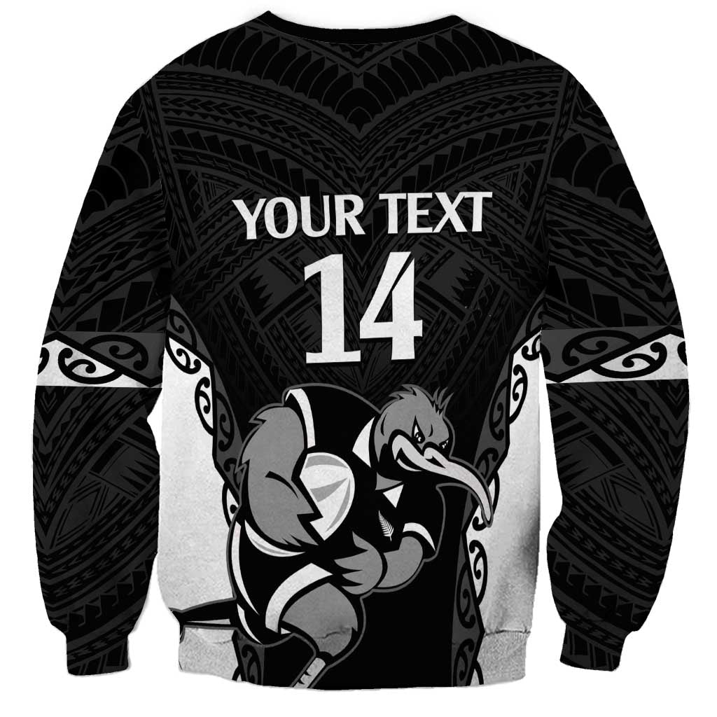 Aotearoa Rugby Custom Sweatshirt Maori Kiwi - Mascot Style LT14 - Polynesian Pride