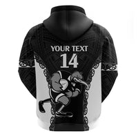 Aotearoa Rugby Custom Zip Hoodie Maori Kiwi - Mascot Style LT14 - Polynesian Pride