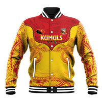 Papua New Guinea Rugby Custom Baseball Jacket Go Kumuls PNG - Polynesian Pattern LT14 Unisex Yellow - Polynesian Pride