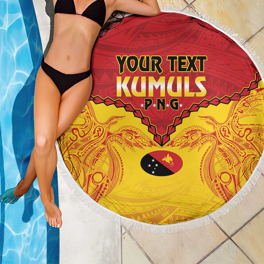 Papua New Guinea Rugby Custom Beach Blanket Go Kumuls PNG - Polynesian Pattern LT14 - Polynesian Pride