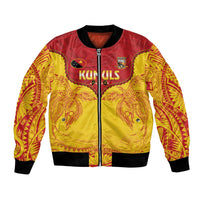 Papua New Guinea Rugby Custom Bomber Jacket Go Kumuls PNG - Polynesian Pattern LT14 Unisex Yellow - Polynesian Pride