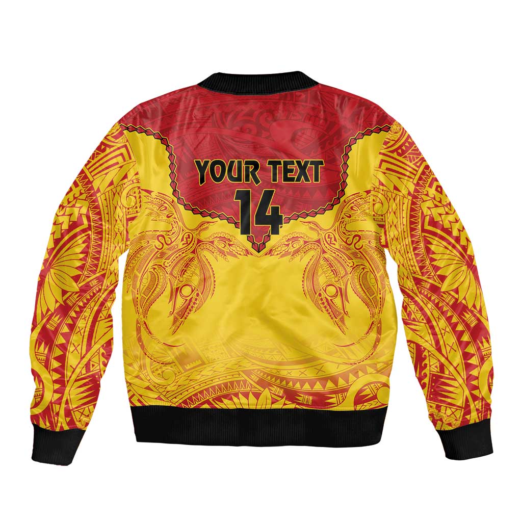 Papua New Guinea Rugby Custom Bomber Jacket Go Kumuls PNG - Polynesian Pattern LT14 - Polynesian Pride