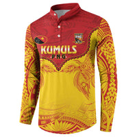 Papua New Guinea Rugby Custom Button Sweatshirt Go Kumuls PNG - Polynesian Pattern LT14 - Polynesian Pride