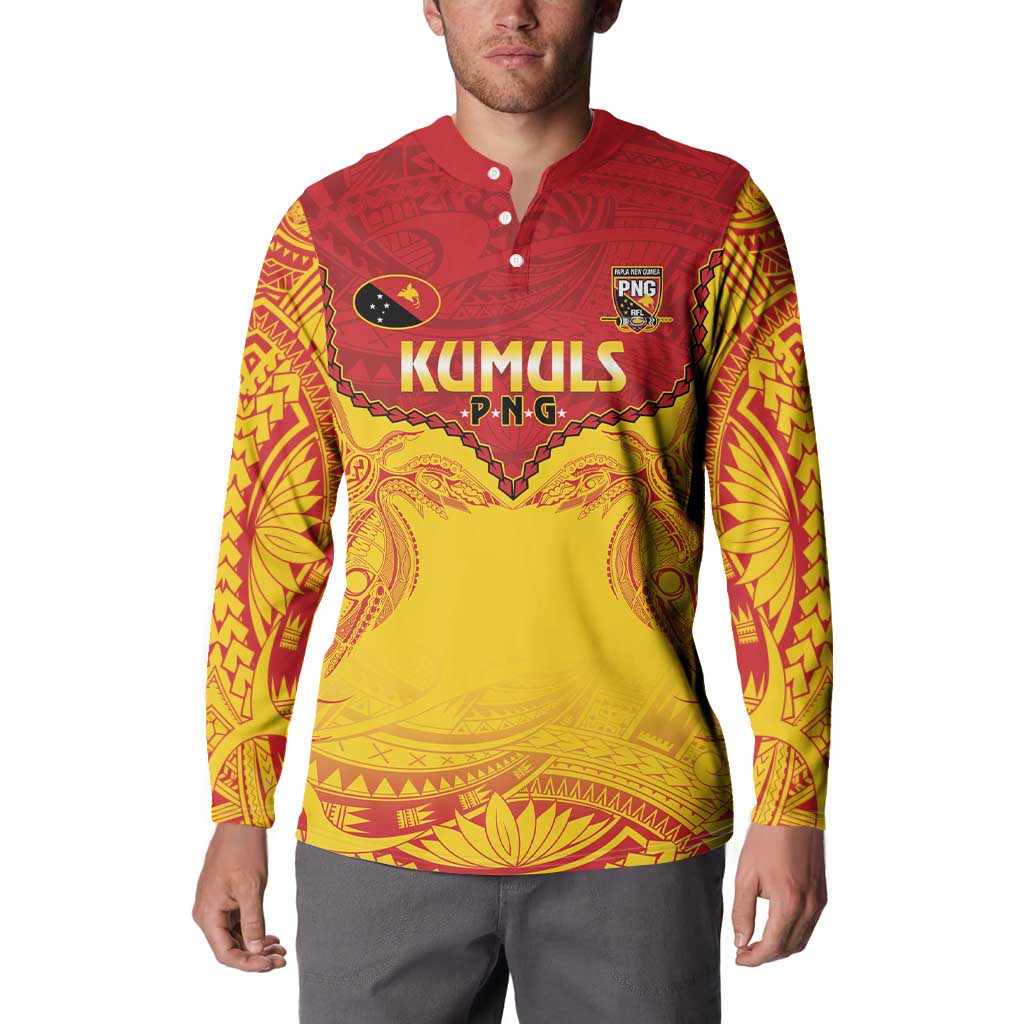 Papua New Guinea Rugby Custom Button Sweatshirt Go Kumuls PNG - Polynesian Pattern LT14 - Polynesian Pride