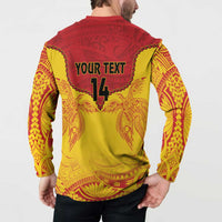 Papua New Guinea Rugby Custom Button Sweatshirt Go Kumuls PNG - Polynesian Pattern LT14 - Polynesian Pride