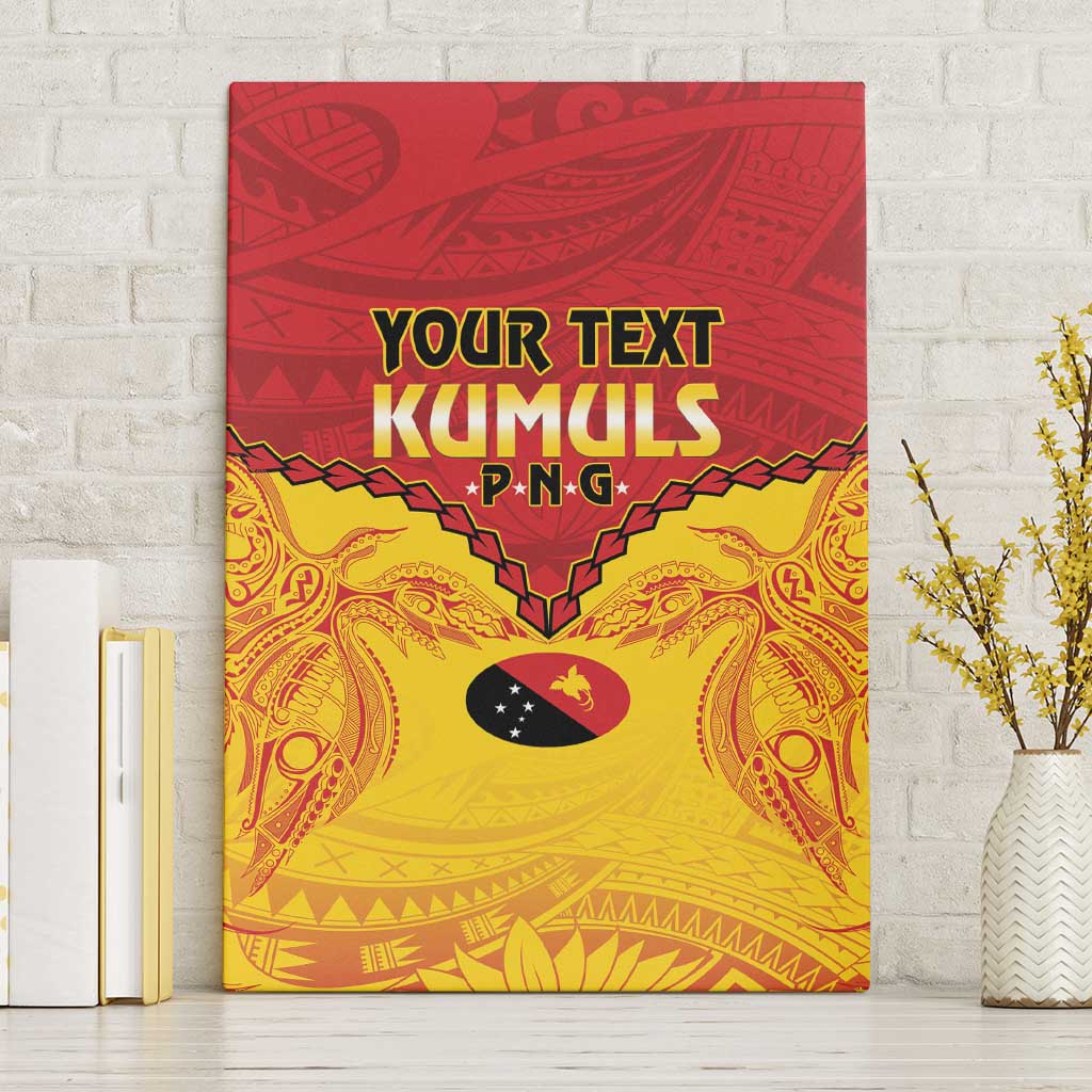 Papua New Guinea Rugby Custom Canvas Wall Art Go Kumuls PNG - Polynesian Pattern LT14 Without Frame Yellow - Polynesian Pride