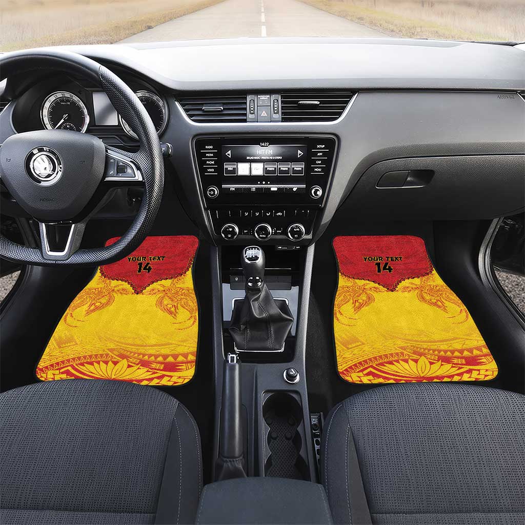Papua New Guinea Rugby Custom Car Mats Go Kumuls PNG - Polynesian Pattern LT14 Set 2pcs - Front Yellow - Polynesian Pride