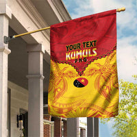 Papua New Guinea Rugby Custom Garden Flag Go Kumuls PNG - Polynesian Pattern LT14 House Flag Yellow - Polynesian Pride