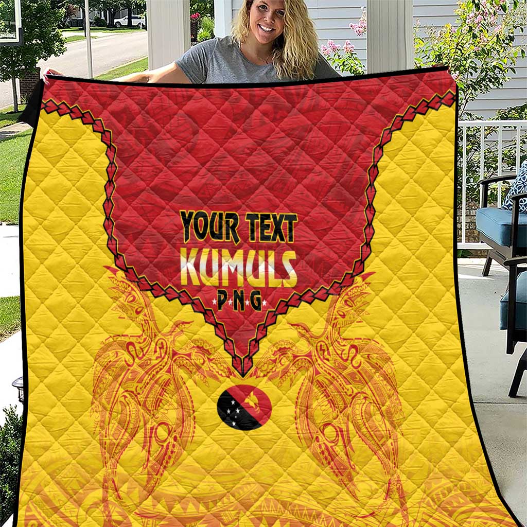 Papua New Guinea Rugby Custom Quilt Go Kumuls PNG - Polynesian Pattern LT14 Yellow - Polynesian Pride