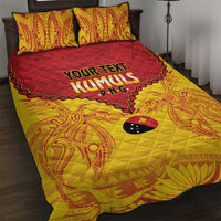 Papua New Guinea Rugby Custom Quilt Bed Set Go Kumuls PNG - Polynesian Pattern LT14 Yellow - Polynesian Pride