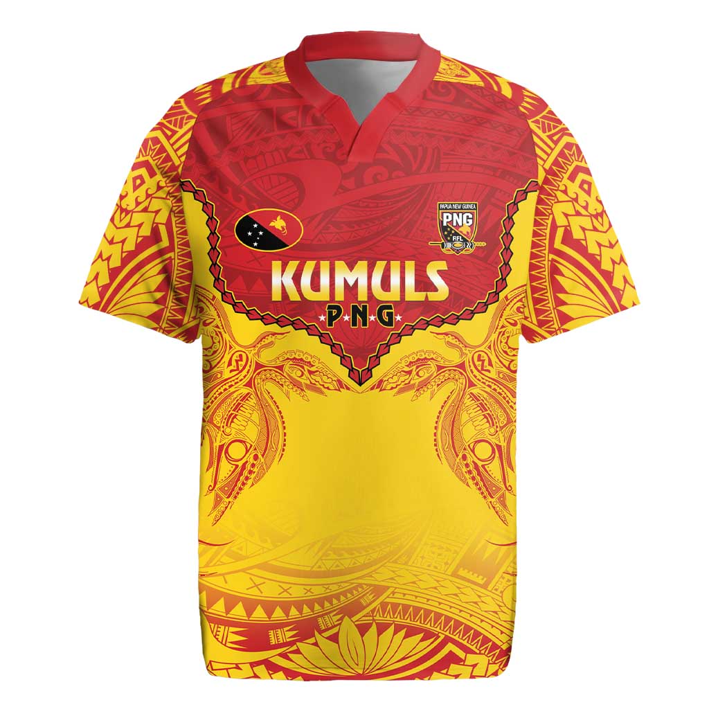 Papua New Guinea Rugby Custom Rugby Jersey Go Kumuls PNG - Polynesian Pattern LT14 Yellow - Polynesian Pride