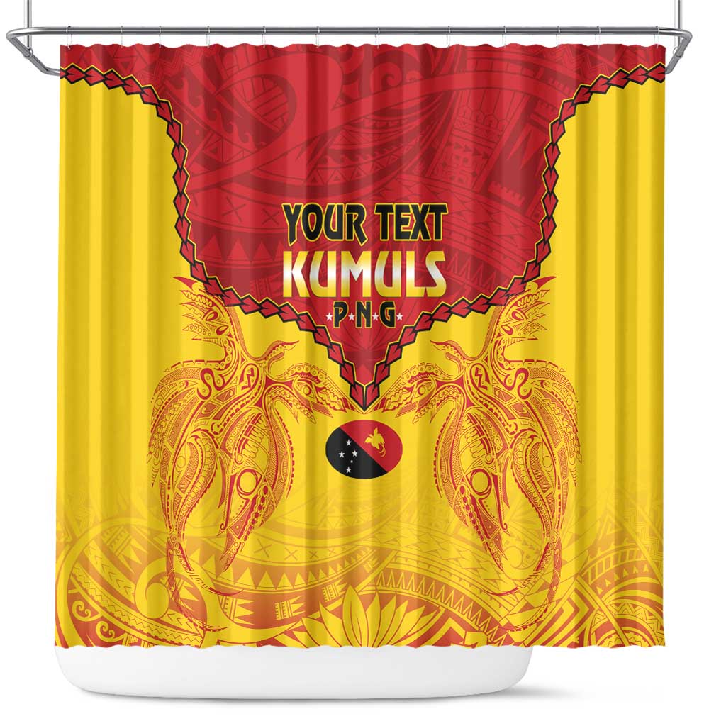 Papua New Guinea Rugby Custom Shower Curtain Go Kumuls PNG - Polynesian Pattern LT14 Yellow - Polynesian Pride