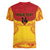 Papua New Guinea Rugby Custom Women V-Neck T-Shirt Go Kumuls PNG - Polynesian Pattern