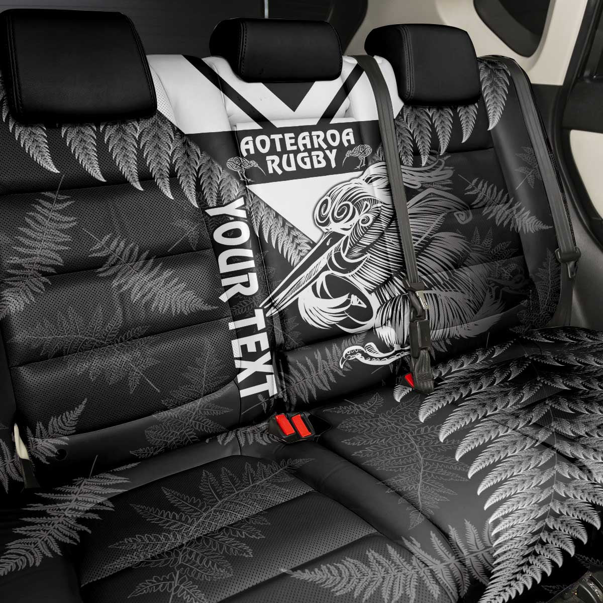 Aotearoa Silver Fern Rugby Custom Back Car Seat Cover 2024 Go Kiwi LT14 - Polynesian Pride