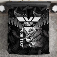 Aotearoa Silver Fern Rugby Custom Bedding Set 2024 Go Kiwi LT14 Black - Polynesian Pride