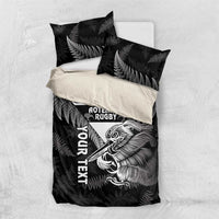 Aotearoa Silver Fern Rugby Custom Bedding Set 2024 Go Kiwi LT14 US Twin 172cm x 218cm Black - Polynesian Pride