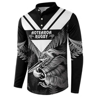 Aotearoa Silver Fern Rugby Custom Button Sweatshirt 2024 Go Kiwi LT14 - Polynesian Pride