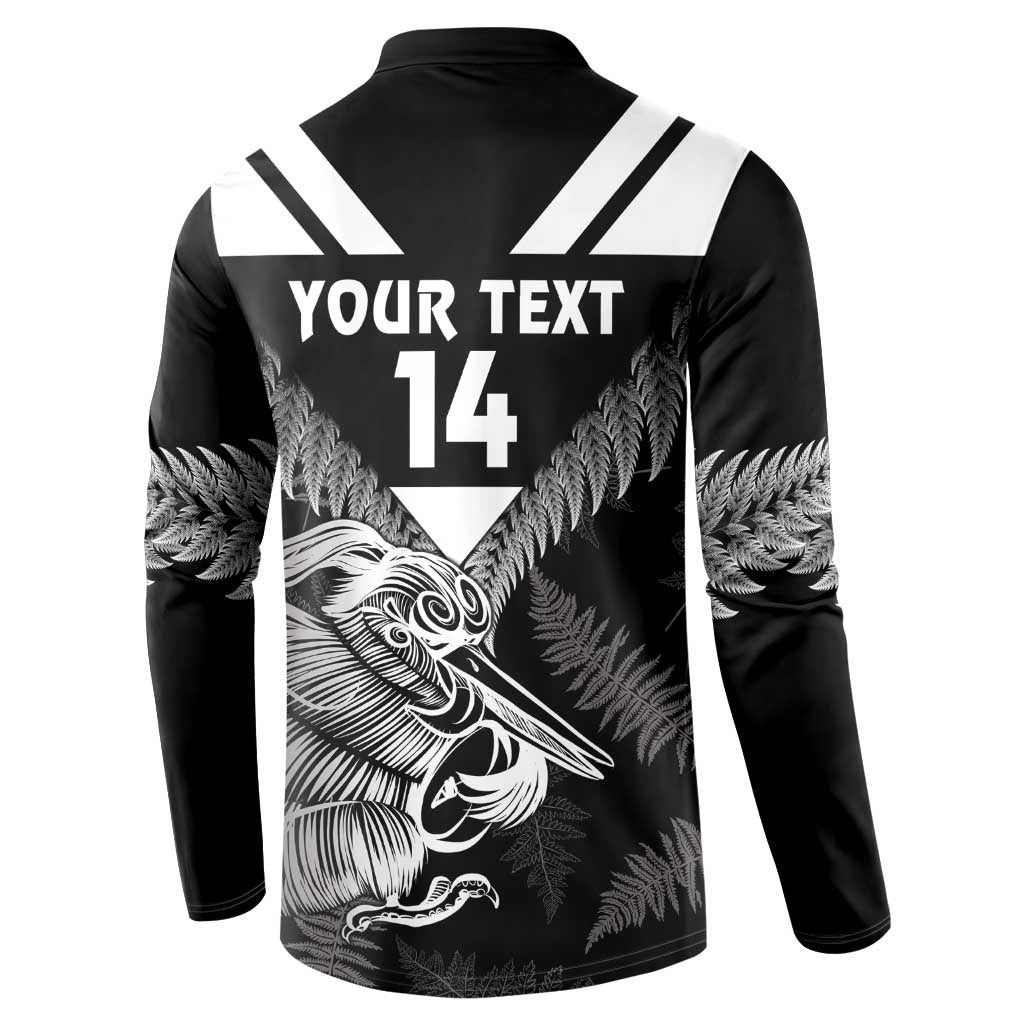 Aotearoa Silver Fern Rugby Custom Button Sweatshirt 2024 Go Kiwi LT14 - Polynesian Pride