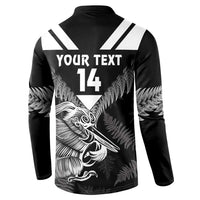 Aotearoa Silver Fern Rugby Custom Button Sweatshirt 2024 Go Kiwi LT14 - Polynesian Pride