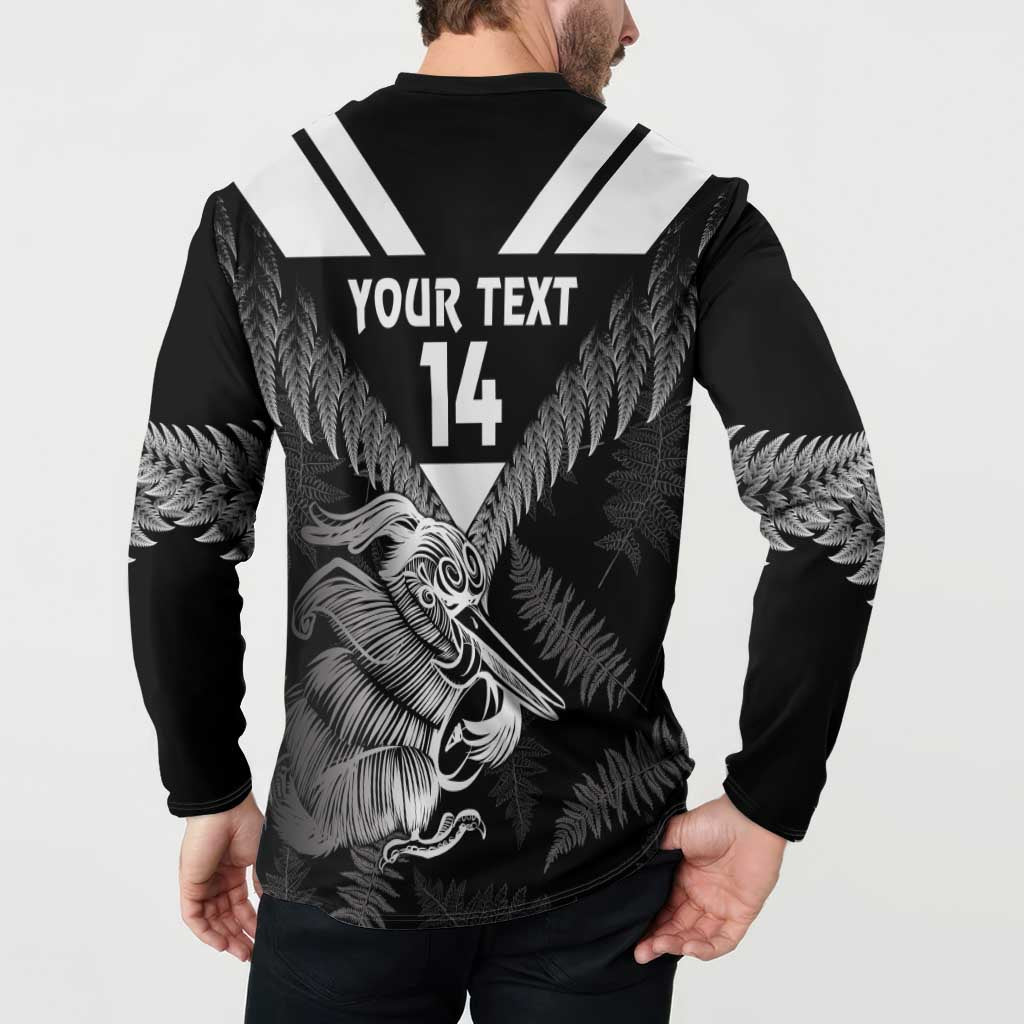 Aotearoa Silver Fern Rugby Custom Button Sweatshirt 2024 Go Kiwi LT14 - Polynesian Pride