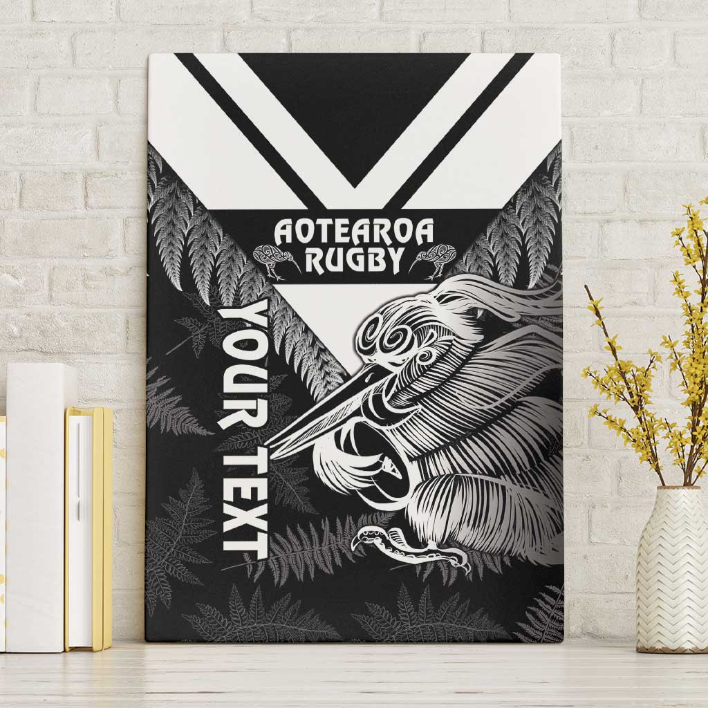 Aotearoa Silver Fern Rugby Custom Canvas Wall Art 2024 Go Kiwi LT14 Without Frame Black - Polynesian Pride
