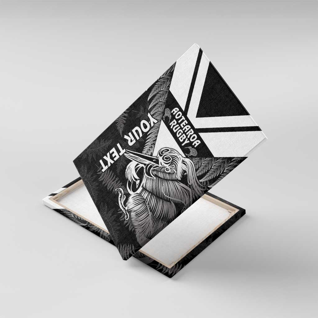 Aotearoa Silver Fern Rugby Custom Canvas Wall Art 2024 Go Kiwi LT14 With Frame Black - Polynesian Pride