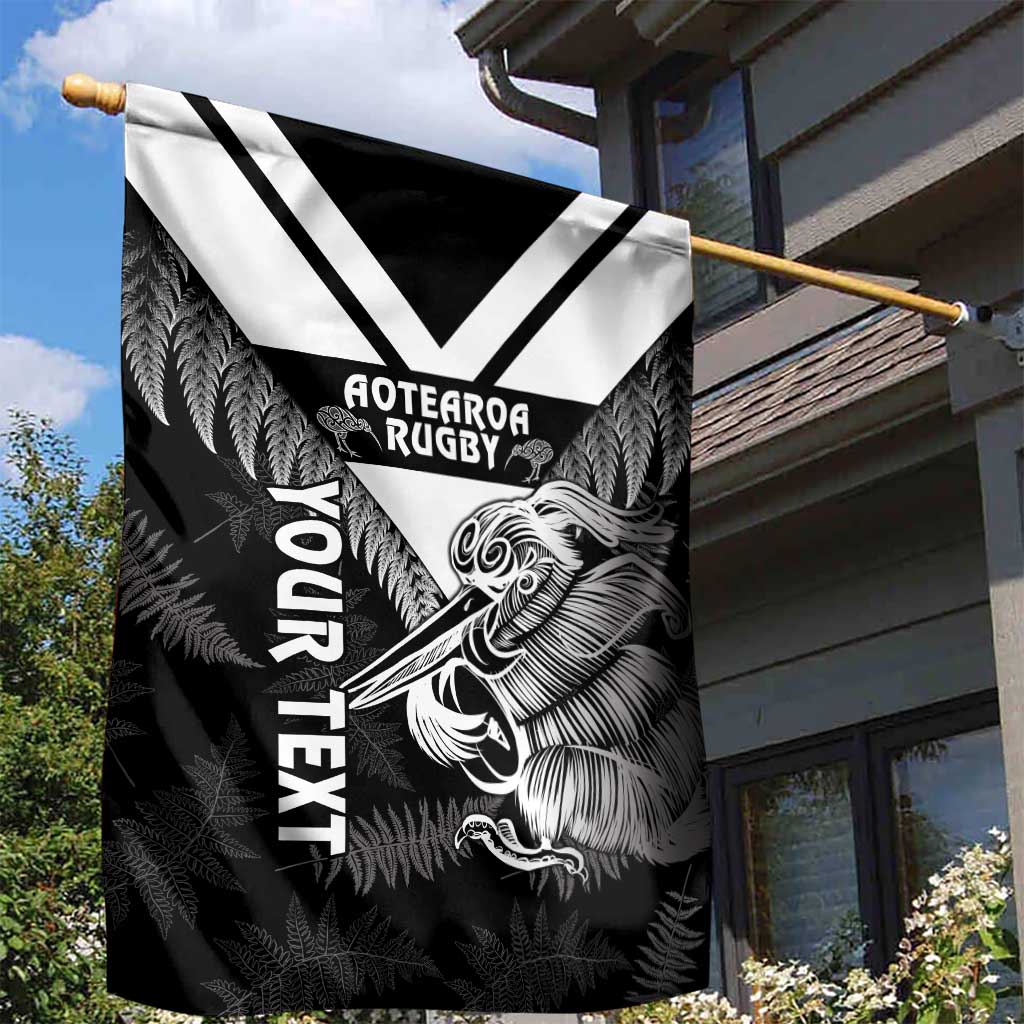Aotearoa Silver Fern Rugby Custom Garden Flag 2024 Go Kiwi LT14 - Polynesian Pride