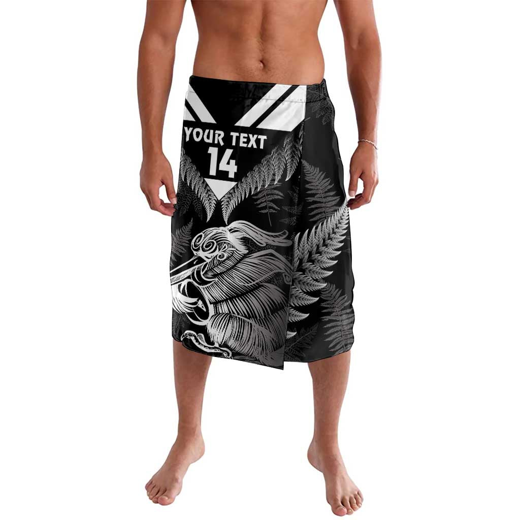 Aotearoa Silver Fern Rugby Custom Lavalava 2024 Go Kiwi LT14 Black - Polynesian Pride