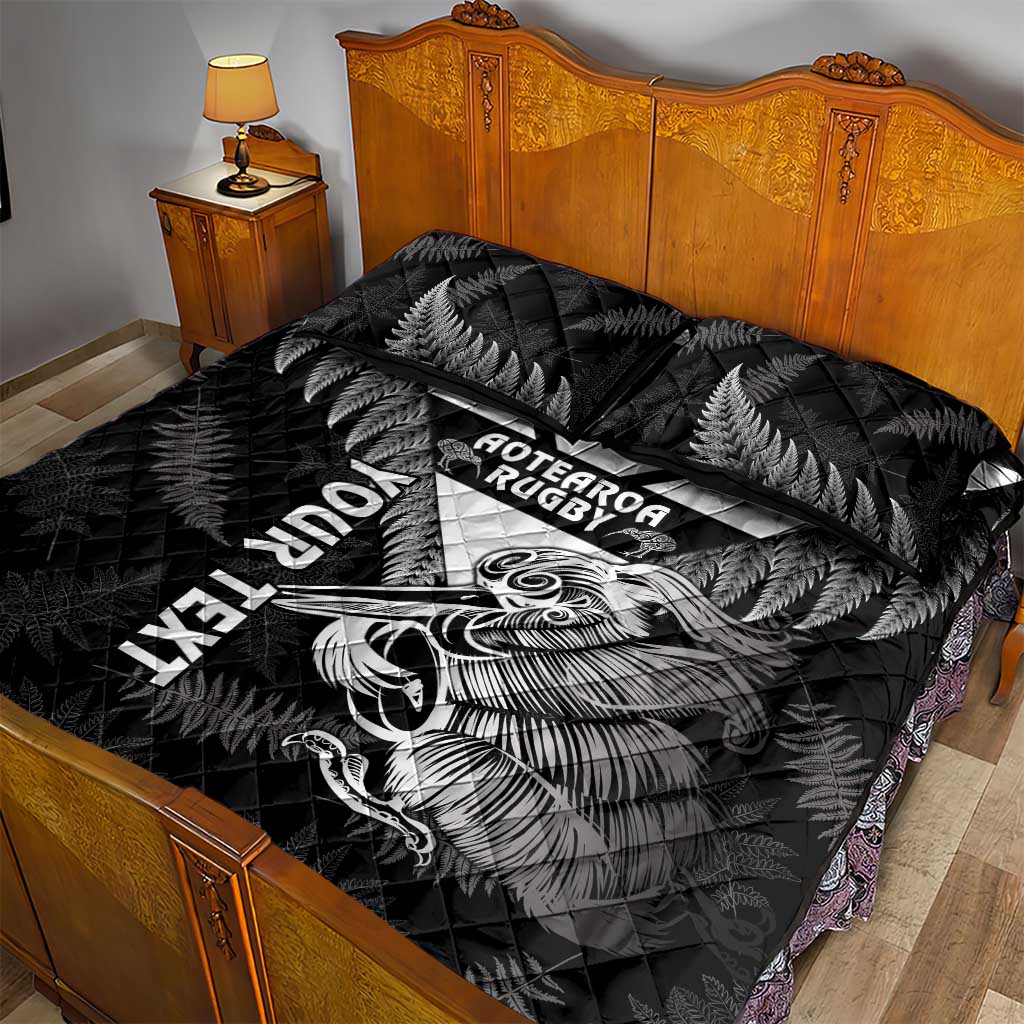Aotearoa Silver Fern Rugby Custom Quilt Bed Set 2024 Go Kiwi LT14 - Polynesian Pride