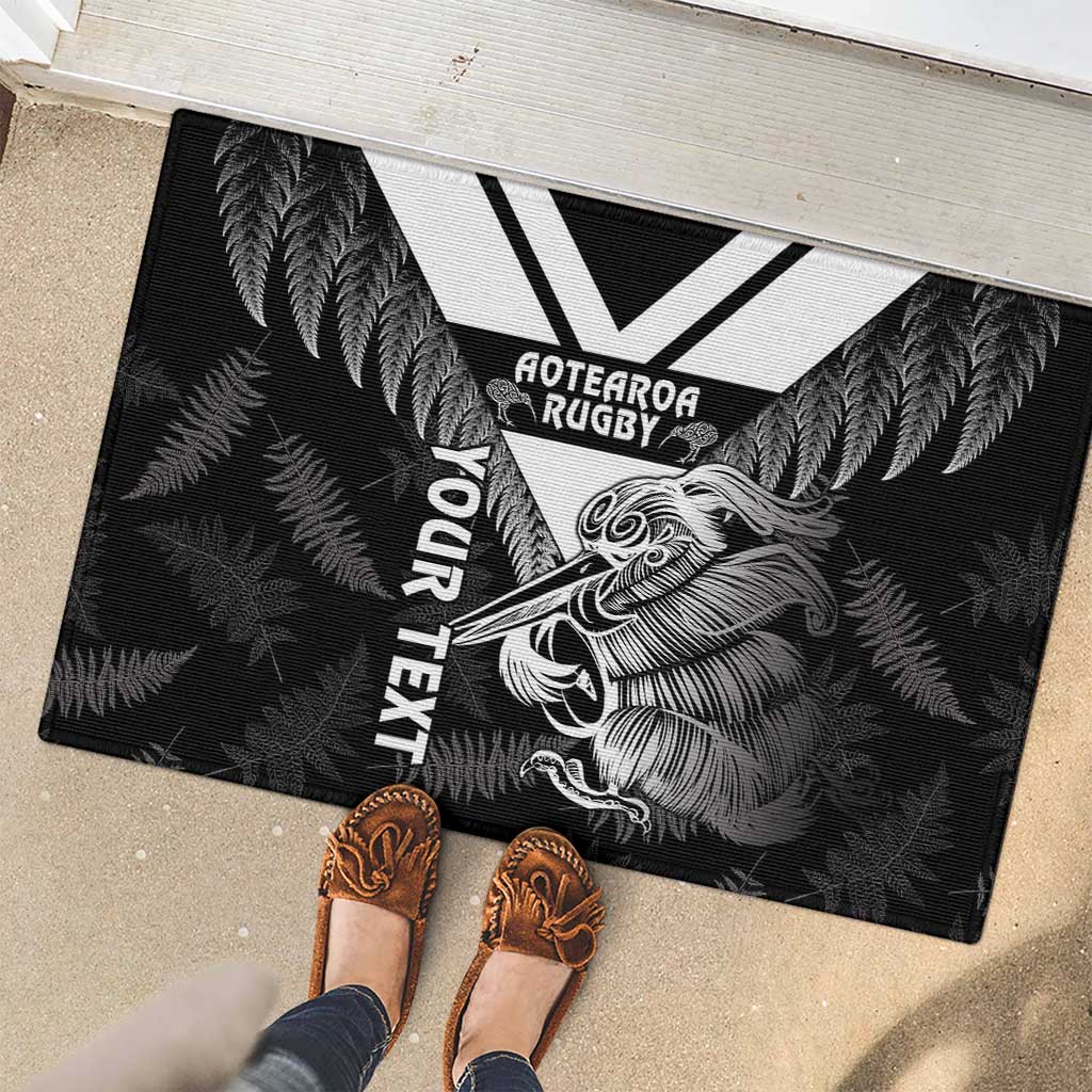 Aotearoa Silver Fern Rugby Custom Rubber Doormat 2024 Go Kiwi LT14 - Polynesian Pride