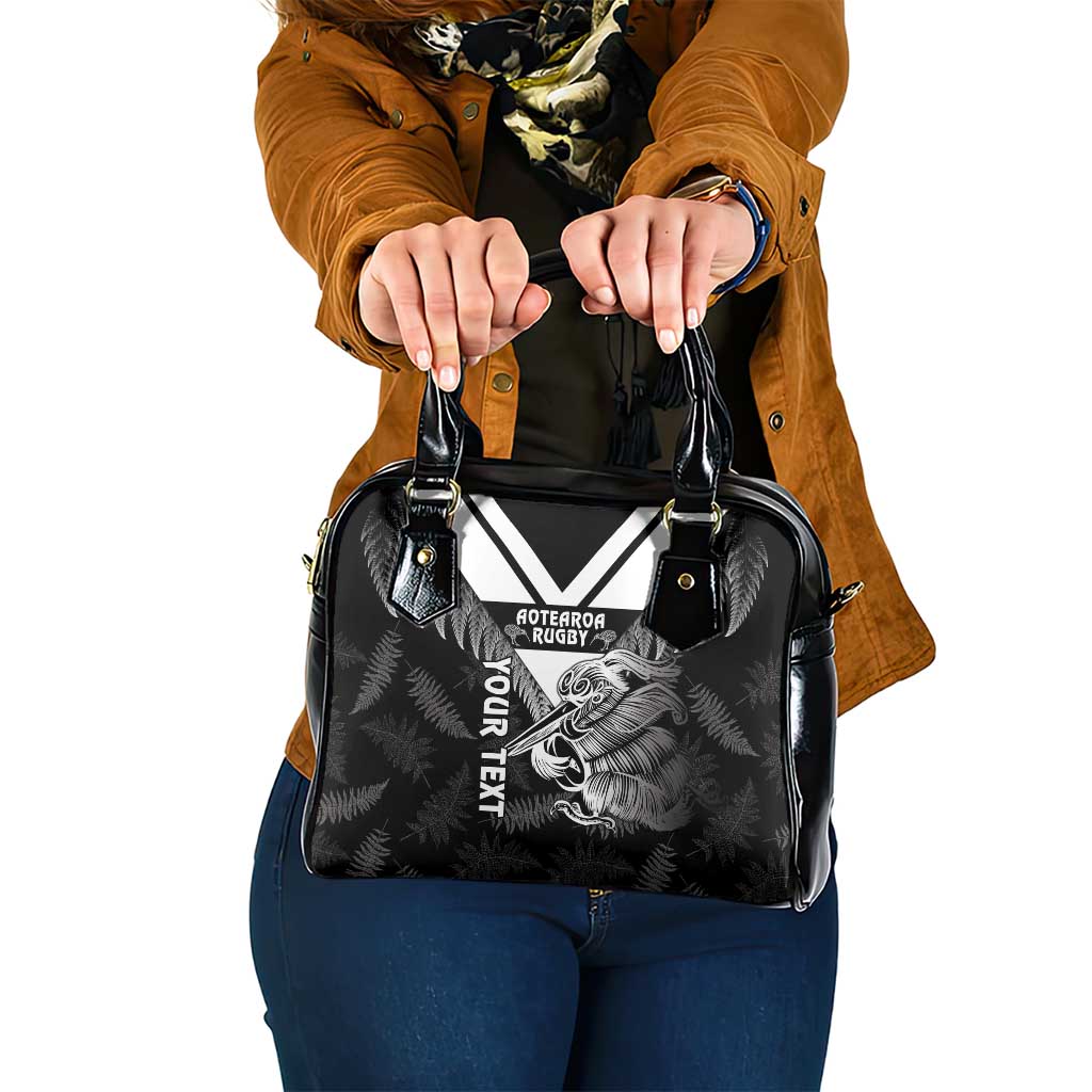 Aotearoa Silver Fern Rugby Custom Shoulder Handbag 2024 Go Kiwi LT14 One Size Black - Polynesian Pride