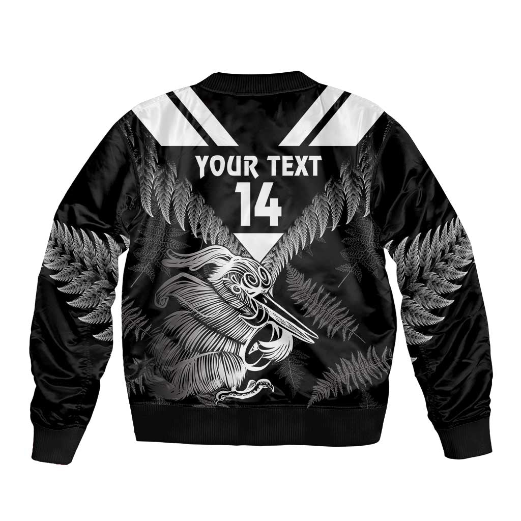 Aotearoa Silver Fern Rugby Custom Sleeve Zip Bomber Jacket 2024 Go Kiwi LT14 - Polynesian Pride