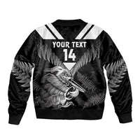 Aotearoa Silver Fern Rugby Custom Sleeve Zip Bomber Jacket 2024 Go Kiwi LT14 - Polynesian Pride