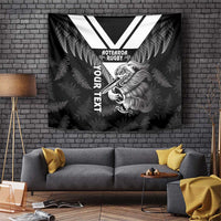 Aotearoa Silver Fern Rugby Custom Tapestry 2024 Go Kiwi LT14 Black - Polynesian Pride