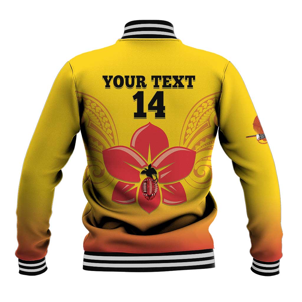 Orchids PNG Rugby Custom Baseball Jacket Go Champions Papua New Guinea LT14 - Polynesian Pride
