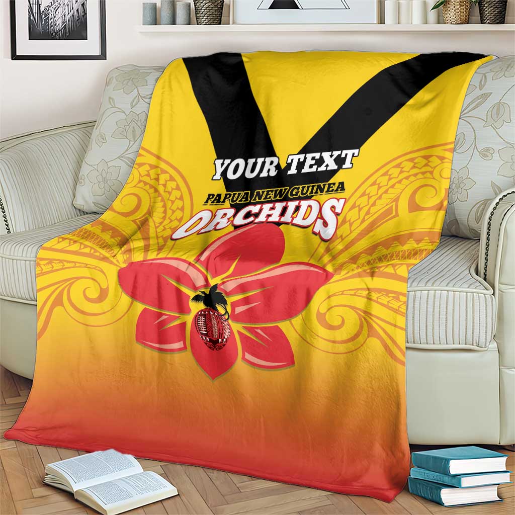 Orchids PNG Rugby Custom Blanket Go Champions Papua New Guinea LT14 - Polynesian Pride
