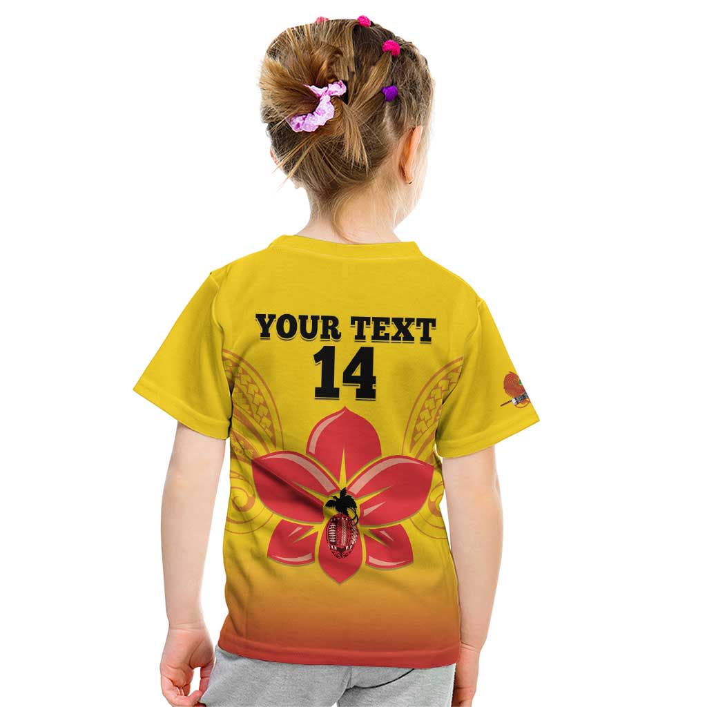 Orchids PNG Rugby Custom Kid T Shirt Go Champions Papua New Guinea LT14 - Polynesian Pride