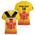 Orchids PNG Rugby Custom Women V-Neck T-Shirt Go Champions Papua New Guinea