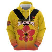 Orchids PNG Rugby Custom Zip Hoodie Go Champions Papua New Guinea LT14 - Polynesian Pride