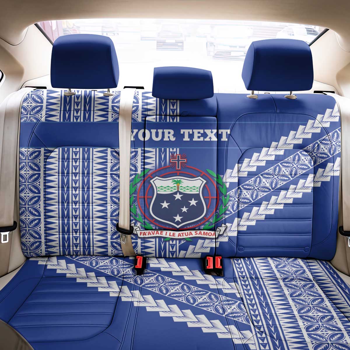 Fetu Samoa Rugby Custom Back Car Seat Cover Siapo Pattern - Sporty Style LT14 - Polynesian Pride