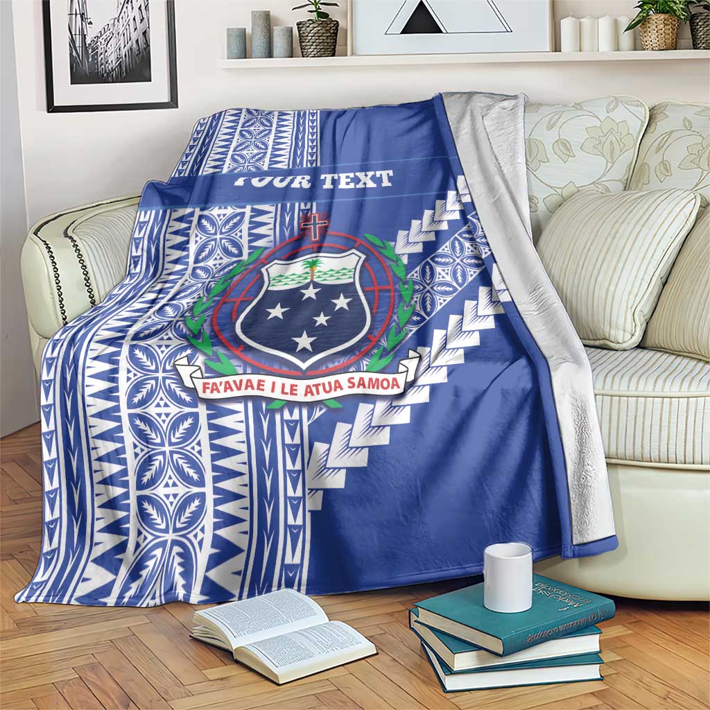 Fetu Samoa Rugby Custom Blanket Siapo Pattern - Sporty Style LT14 Blue - Polynesian Pride