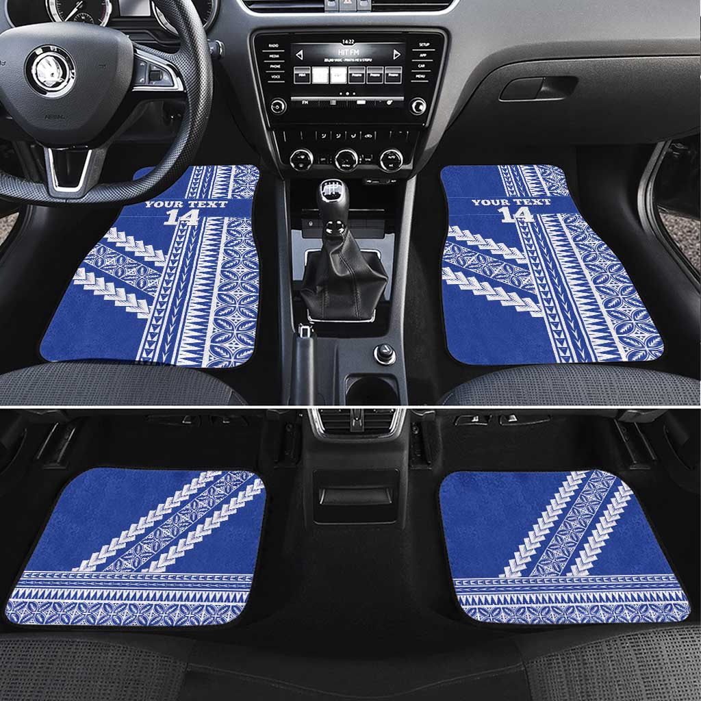 Fetu Samoa Rugby Custom Car Mats Siapo Pattern - Sporty Style LT14 Set 4pcs Blue - Polynesian Pride