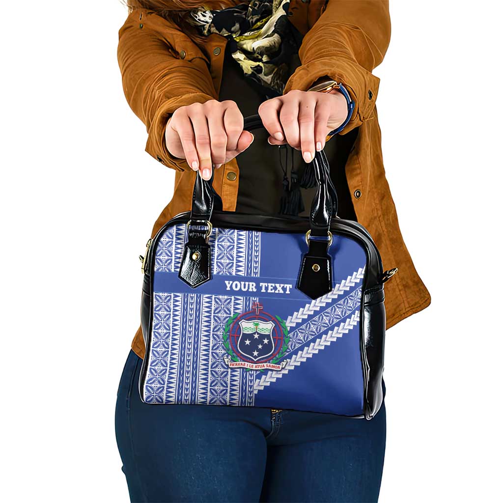 Fetu Samoa Rugby Custom Shoulder Handbag Siapo Pattern - Sporty Style LT14 One Size Blue - Polynesian Pride