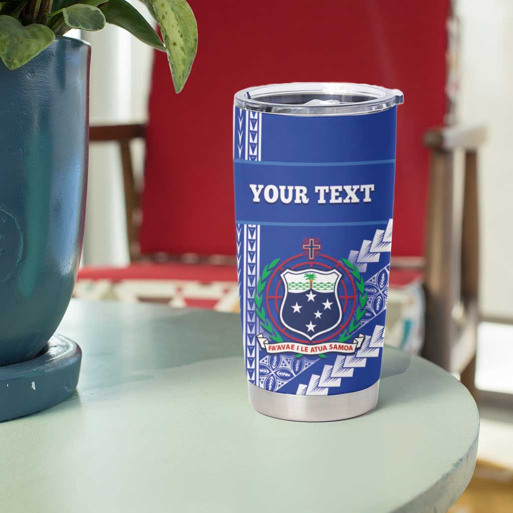 Custom Fetu Samoa Rugby Tumbler Cup Siapo Pattern - Sporty Style LT14 - Polynesian Pride
