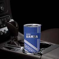 Custom Fetu Samoa Rugby Tumbler Cup Siapo Pattern - Sporty Style LT14 - Polynesian Pride