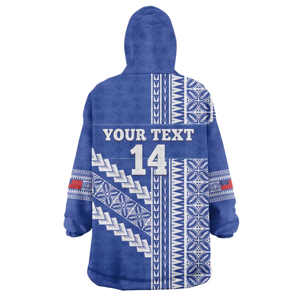 Fetu Samoa Rugby Custom Wearable Blanket Hoodie Siapo Pattern - Sporty Style LT14 - Polynesian Pride