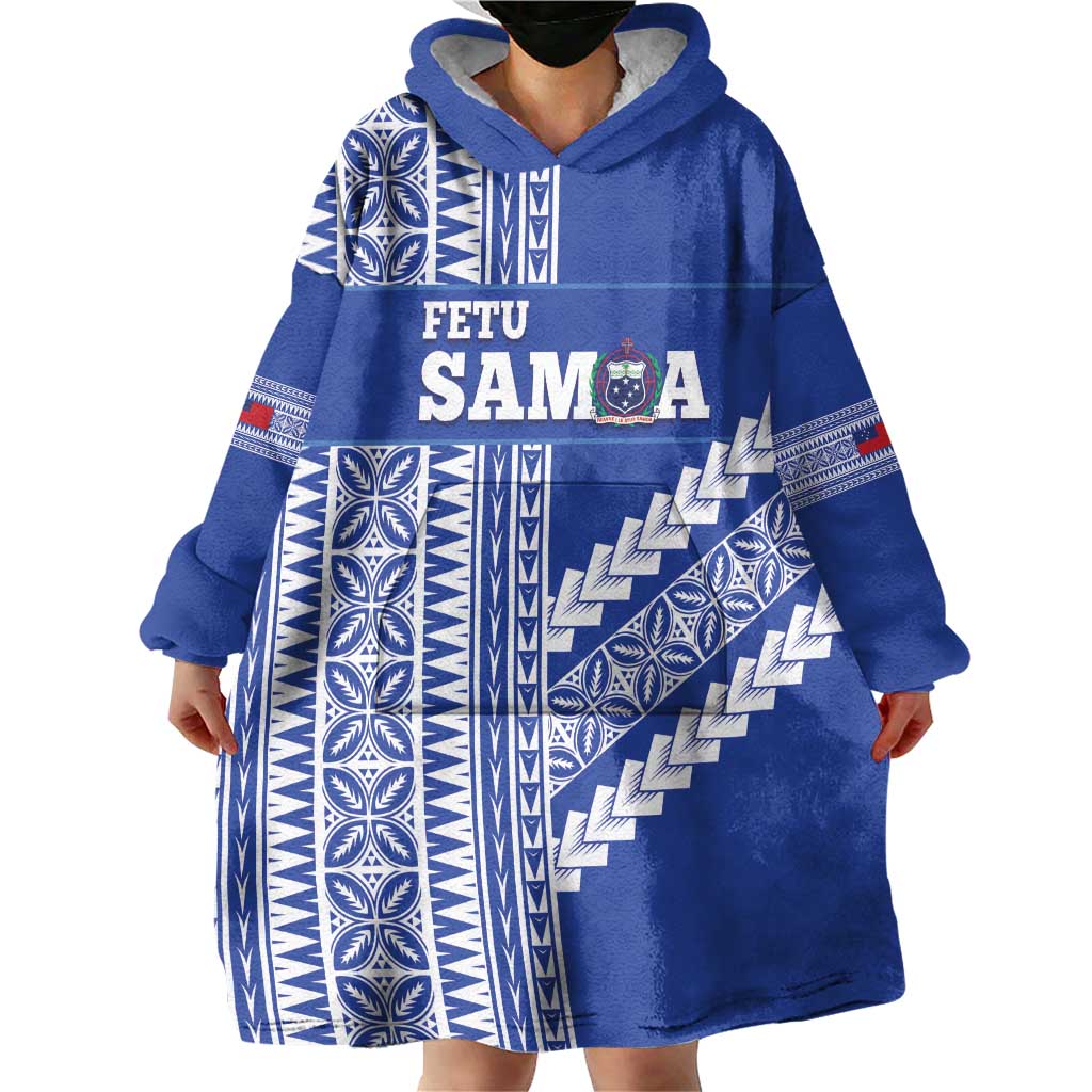 Fetu Samoa Rugby Custom Wearable Blanket Hoodie Siapo Pattern - Sporty Style LT14 - Polynesian Pride