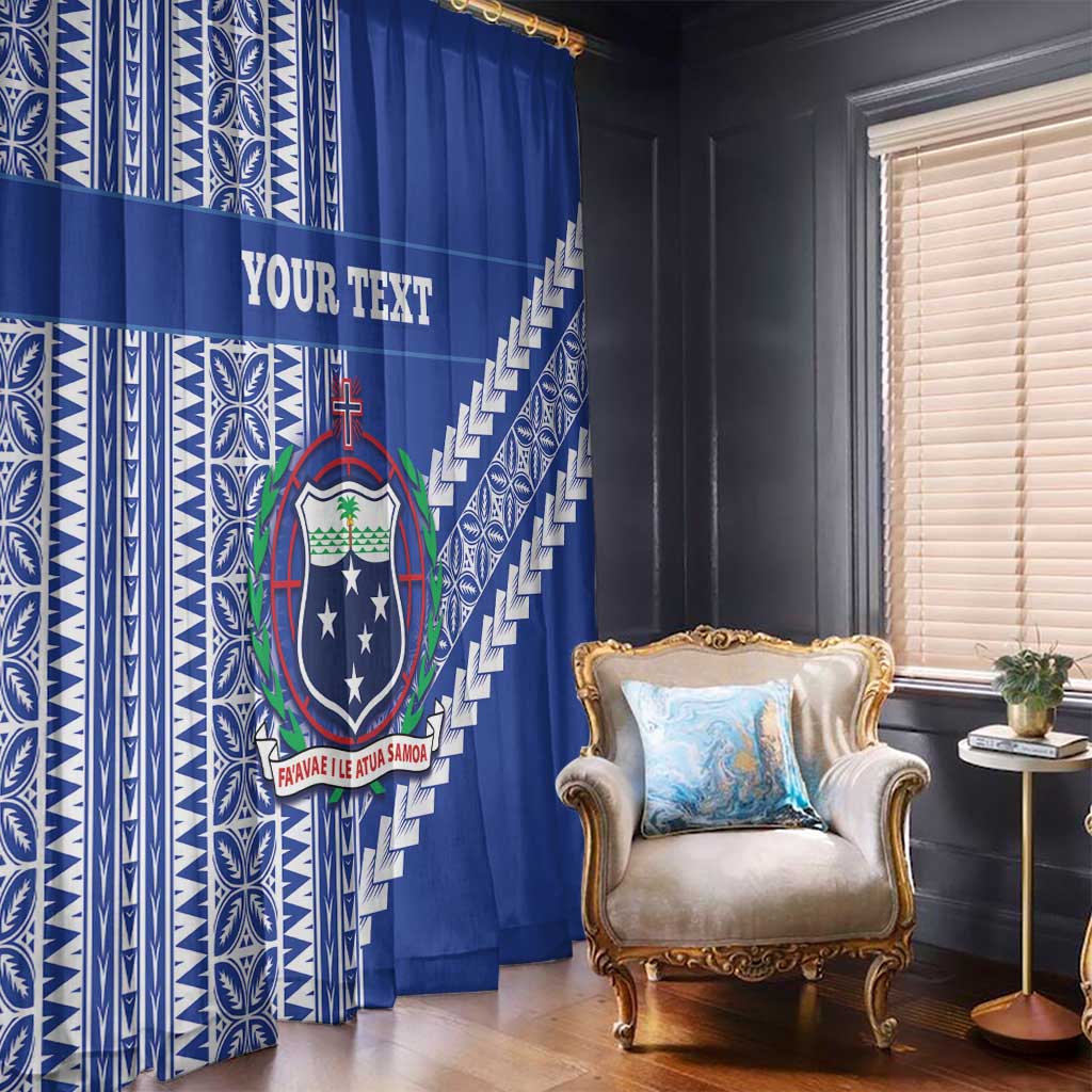 Fetu Samoa Rugby Custom Window Curtain Siapo Pattern - Sporty Style LT14 - Polynesian Pride