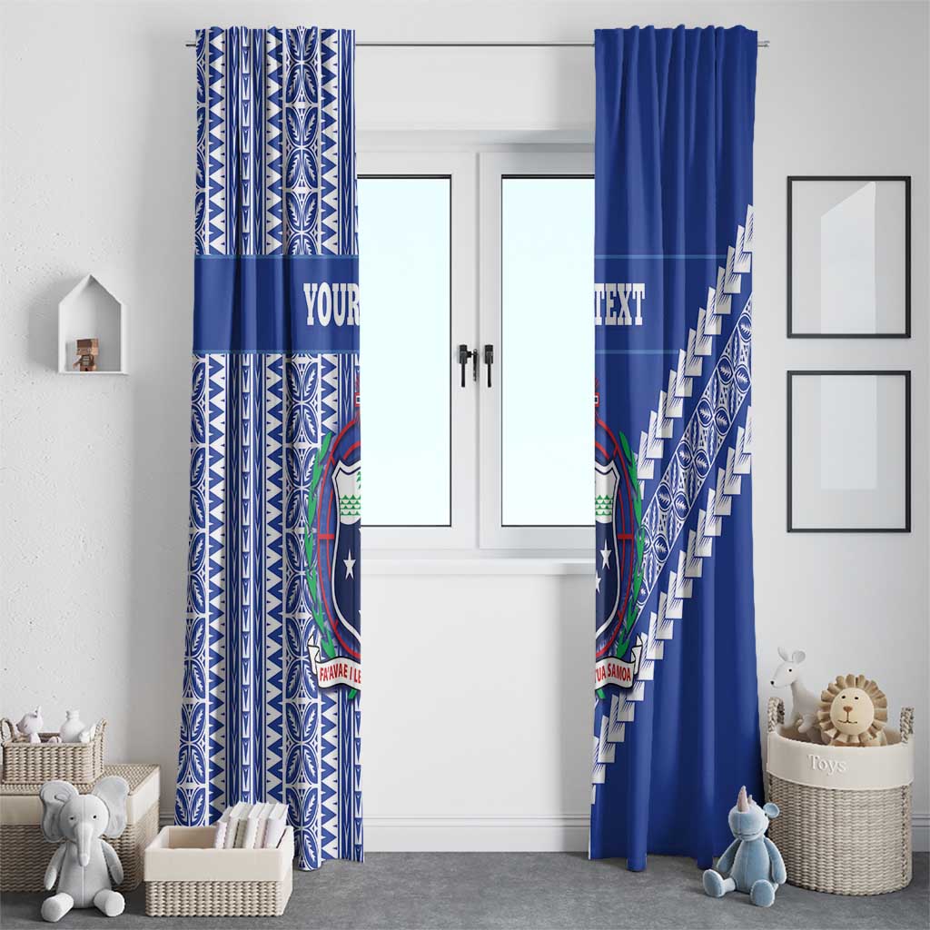 Fetu Samoa Rugby Custom Window Curtain Siapo Pattern - Sporty Style LT14 - Polynesian Pride