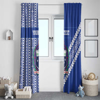 Fetu Samoa Rugby Custom Window Curtain Siapo Pattern - Sporty Style LT14 - Polynesian Pride